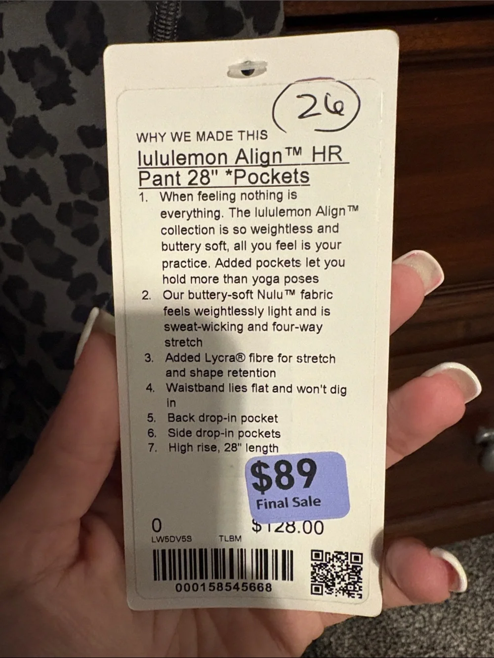 Lululemon Align HR Pant 28” Pockets